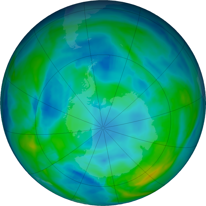 Antarctic ozone map for 11 May 2024